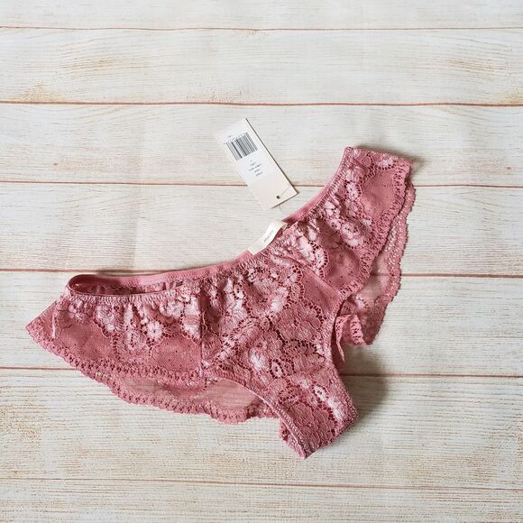 Eberjey Lace Cheeky Bikini Panties in Laros (Blush) Women's Size Medium Delicate - Picture 3 of 8